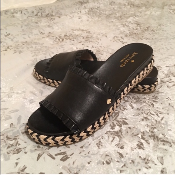 kate spade Shoes - Kate Spade “Zahara” Leather Slide Sandals NWOT
